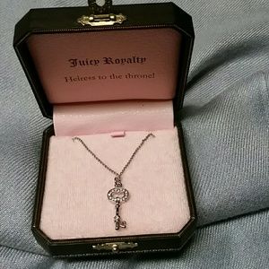Juicy Couture silver key necklace and box